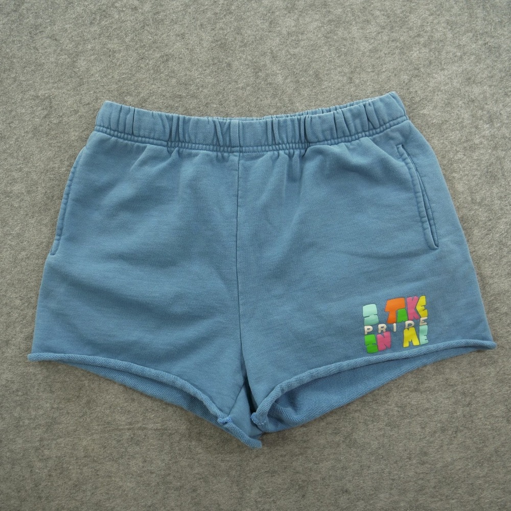 Mayfair Group Sweat Shorts Womens Medium Blue Sweat Fleece Elastic Waist Logo